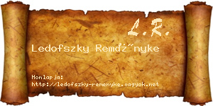 Ledofszky Reményke névjegykártya